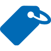 pricing A blue piece of paper with the word " blue ".